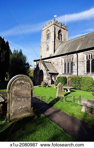 Stock Photo - St Thomas a Becket Church at Hampsthwaite North Yorkshire England.. Fotosearch