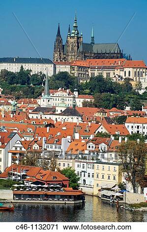 St Vitus cathedral and castle. Vltava river. Prague. Czech Republic. View Large Photo Image Stock Image - St Vitus cathedral and castle. Vltava river. Prague. Czech Republic.. Fotosearch