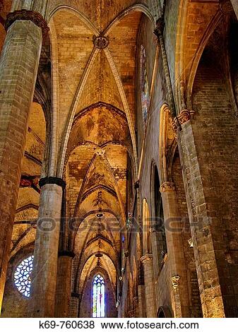 Sta Maria del Mar Church 14th Century Barcelona Catalunya Spain View Large Photo Image Stock Photo - Sta Maria del Mar Church 14th Century Barcelona Catalunya Spain. Fotosearch