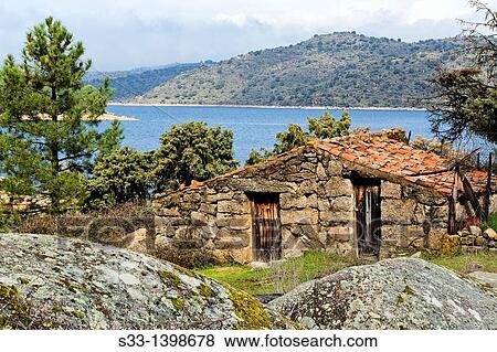 Stock Photo - Stablers in The Cruceras an Burguillo reservoir? vila Castilla Le? n Spain. Fotosearch