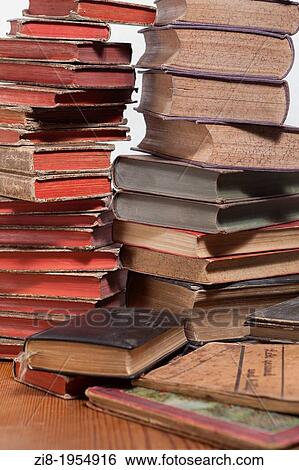 Stack of old books. View Large Photo Image Stock Photograph - Stack of old books.. Fotosearch