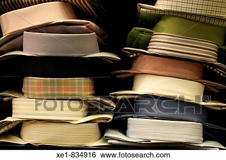 Stock Photograph - Stacked shirts. Barcelona, Catalonia, Spain. Fotosearch