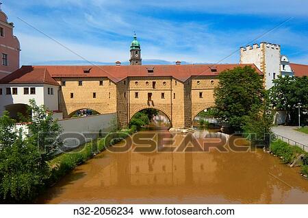 Stadtbrille historical bridge over river Vils, Amberg, Upper Palatinate, Bavaria, Germany View Large Photo Image Picture - Stadtbrille historical bridge over river Vils, Amberg, Upper Palatinate, Bavaria, Germany. Fotosearch
