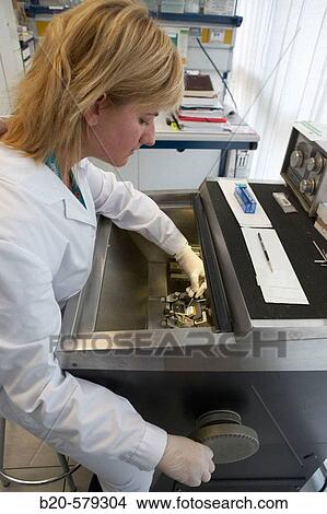 Staff working with the cryotome, special equipment for cutting tissues. Laboratory, Fundaci? n Inbiomed, Genetrix Group. Center for research in stem cells and regenerative medicine. Donostia, San Sebastian, Euskadi. Spain. View Large Photo Image Picture - Staff working with the cryotome, special equipment for cutting tissues. Laboratory, Fundaci? n Inbiomed, Genetrix Group. Center for research in stem cells and regenerative medicine. Donostia, San Sebastian, Euskadi. Spain.. Fotosearch