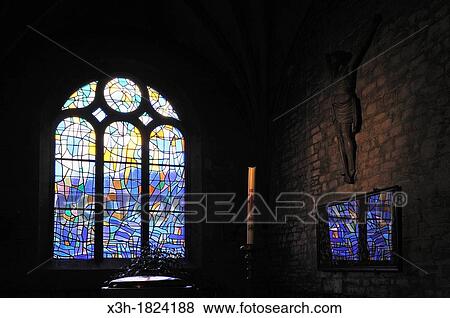 stained-glass window in St-Benigne Church of Pontarlier designed by the French painter Alfred Manessier 1911-1993, Doubs departement, Franche-Comte region, France Europe View Large Photo Image Stock Photo - stained-glass window in St-Benigne Church of Pontarlier designed by the French painter Alfred Manessier 1911-1993, Doubs departement, Franche-Comte region, France Europe. Fotosearch