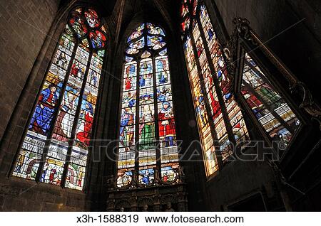 stained-glass window in the Cathedral Sainte-Marie, masterpiece by the master glazier Arnaud de Moles, Auch, Gers department, Midi-Pyrenees, southwest of France, Europe View Large Photo Image Stock Photo - stained-glass window in the Cathedral Sainte-Marie, masterpiece by the master glazier Arnaud de Moles, Auch, Gers department, Midi-Pyrenees, southwest of France, Europe. Fotosearch