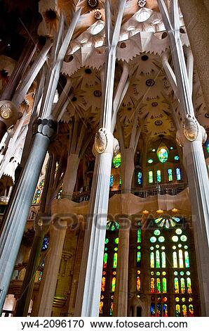 Stained glass windows, Sagrada Familia interior, Barcelona, Catalonia, Spain. View Large Photo Image Stock Image - Stained glass windows, Sagrada Familia interior, Barcelona, Catalonia, Spain.. Fotosearch