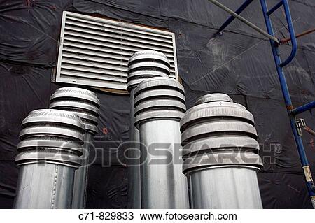 Stainless steel roof vent pipes View Large Photo Image Stock Image - Stainless steel roof vent pipes. Fotosearch