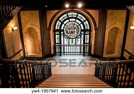 Staircase and stained glass window, Birmingham Museum and Art Gallery, Birmingham, UK. View Large Photo Image Stock Image - Staircase and stained glass window, Birmingham Museum and Art Gallery, Birmingham, UK.. Fotosearch