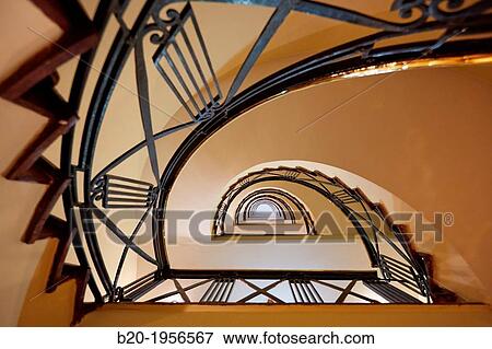Staircase, Hotel, Gij? n, Asturias, Spain. View Large Photo Image Stock Photo - Staircase, Hotel, Gij? n, Asturias, Spain.. Fotosearch