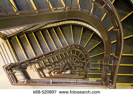 Stock Photo - Staircase in Dominion Building, Vancouver, BC, Canada. Fotosearch