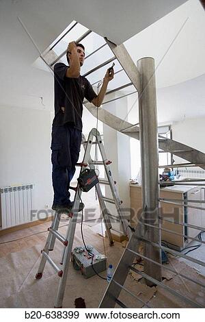 Staircase in home View Large Photo Image Stock Photo - Staircase in home. Fotosearch