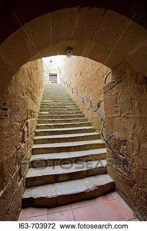 Staircase. Monastery of Santa Maria de Poblet. Tarragona province, Catalonia. Spain View Large Photo Image Stock Image - Staircase. Monastery of Santa Maria de Poblet. Tarragona province, Catalonia. Spain. Fotosearch