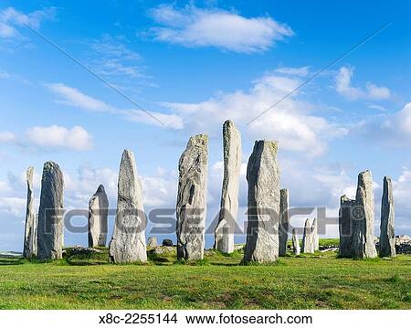 Standing Stones of Callanish (Callanish 1) on the Isle of Lewis in the Outer Hebrides. View Large Photo Image Picture - Standing Stones of Callanish (Callanish 1) on the Isle of Lewis in the Outer Hebrides.. Fotosearch