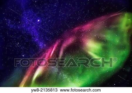Starry evening with the Aurora Borealis or Northern Lights and the Milky Way Galaxy, Abisko, Lapland, Sweden. View Large Photo Image Stock Image - Starry evening with the Aurora Borealis or Northern Lights and the Milky Way Galaxy, Abisko, Lapland, Sweden.. Fotosearch