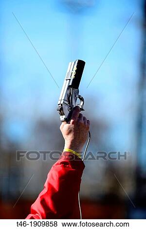Starting gun for track and field races View Large Photo Image Stock Photo - Starting gun for track and field races. Fotosearch