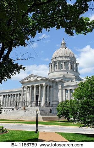 State Capitol Jefferson City Missouri View Large Photo Image Stock Photo - State Capitol Jefferson City Missouri. Fotosearch