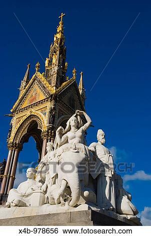 Statue at Albert Memorial Kensington Gardens west London England UK Europe View Large Photo Image Stock Photograph - Statue at Albert Memorial Kensington Gardens west London England UK Europe. Fotosearch