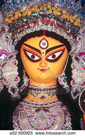 Statue of Durga. Calcutta. West Bengal. India. View Large Photo Image Stock Photography - Statue of Durga. Calcutta. West Bengal. India.. Fotosearch