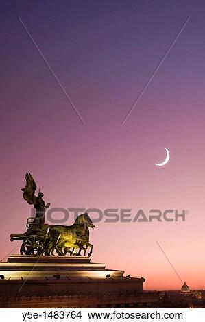 Statue of Goddess Victory, Vittorio Emmanuele II Monument Il Vittoriano, Rome, Italy SUNSET FILTER View Large Photo Image Picture - Statue of Goddess Victory, Vittorio Emmanuele II Monument Il Vittoriano, Rome, Italy SUNSET FILTER. Fotosearch