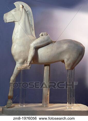 Statue of horse and a rider, Marble, found on the Acropolis ca. 500 B. C. Acropolis Museum Athens View Large Photo Image Stock Photograph - Statue of horse and a rider, Marble, found on the Acropolis ca. 500 B. C. Acropolis Museum Athens. Fotosearch