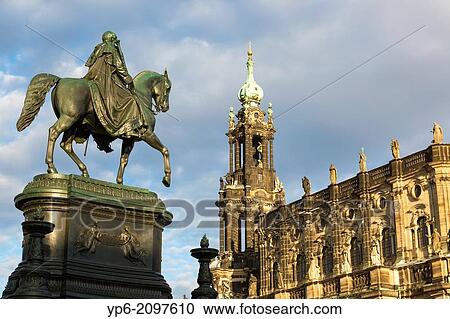 statue of king John of Saxony and Dresden Cathedral, Dresden, Saxony, Germany. View Large Photo Image Stock Image - statue of king John of Saxony and Dresden Cathedral, Dresden, Saxony, Germany.. Fotosearch