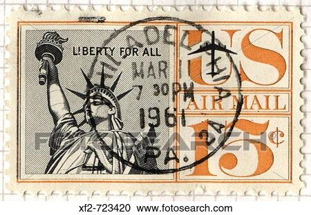 Statue of Liberty, USA air mail postage stamp View Large Photo Image Stock Image - Statue of Liberty, USA air mail postage stamp. Fotosearch