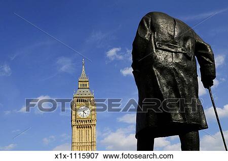 Statue of Sir Winston Churchill and Big Ben, Parliament Square, Westminster, London, England, UK View Large Photo Image Stock Photo - Statue of Sir Winston Churchill and Big Ben, Parliament Square, Westminster, London, England, UK. Fotosearch