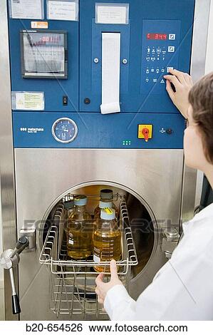 Steam-driven sterilizer. Microbiology laboratory. AZTI-Tecnalia. Technological Centre specialised in Marine and Food Research. Sukarrieta, Bizkaia, Euskadi. Spain. View Large Photo Image Stock Photograph - Steam-driven sterilizer. Microbiology laboratory. AZTI-Tecnalia. Technological Centre specialised in Marine and Food Research. Sukarrieta, Bizkaia, Euskadi. Spain.. Fotosearch