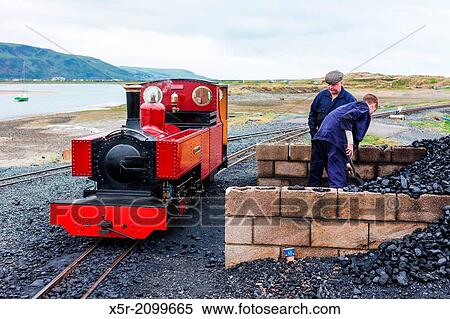 Stock Photography - steam locomotive, Fairbourne narrow gauge railway, Wales.. Fotosearch