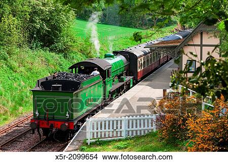 Picture - steam train, Bo? Ness Kinneil Railway, Lothians, Scotland.. Fotosearch