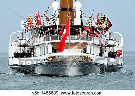 Steamboat Parade, Morges, Lake Geneva, Switzerland View Large Photo Image Stock Photo - Steamboat Parade, Morges, Lake Geneva, Switzerland. Fotosearch