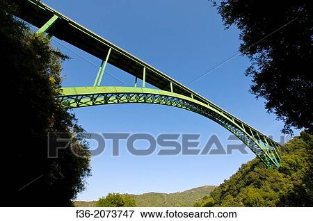 Steel arch bridge on Highway 154, bypassing the old stagecoach route between Santa Barbara and Santa Ynez, California. View Large Photo Image Stock Photo - Steel arch bridge on Highway 154, bypassing the old stagecoach route between Santa Barbara and Santa Ynez, California.. Fotosearch