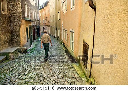 Steingasse, the oldest street in old Salzburg. Austria View Large Photo Image Stock Photograph - Steingasse, the oldest street in old Salzburg. Austria. Fotosearch