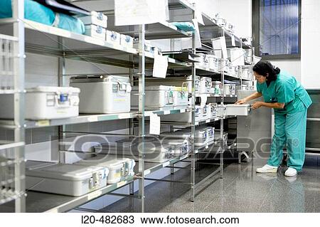 Stock Image - Sterilization plant. Hospital Universitario Gran Canaria Doctor Negrin, Las Palmas de Gran Canaria. Canary Islands, Spain. Fotosearch