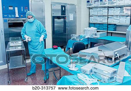 Sterilization works at surgery division of hospital View Large Photo Image Stock Photo - Sterilization works at surgery division of hospital. Fotosearch