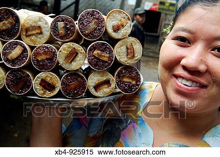 Stock Photography - Sticky rice, Mandalay, Burma. Fotosearch