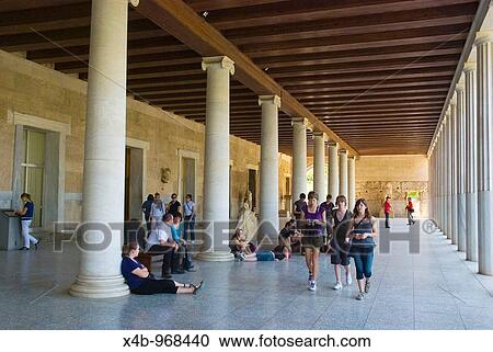 Stoa of Attalos now houses the museum of Ancient Agora in Plaka district of Athens Greece Europe View Large Photo Image Stock Image - Stoa of Attalos now houses the museum of Ancient Agora in Plaka district of Athens Greece Europe. Fotosearch