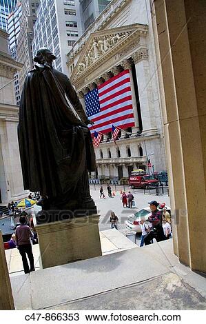 Stock Exchange at Wall Street, George Washington statue, New York City, USA View Large Photo Image Stock Image - Stock Exchange at Wall Street, George Washington statue, New York City, USA. Fotosearch