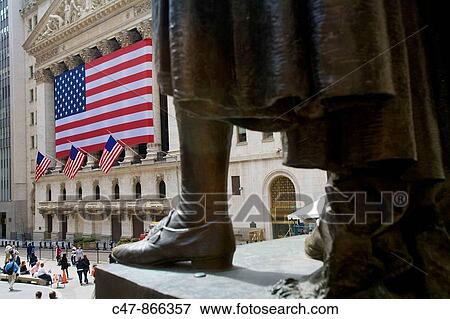 Stock Exchange at Wall Street, George Washington statue, New York City, USA View Large Photo Image Stock Photo - Stock Exchange at Wall Street, George Washington statue, New York City, USA. Fotosearch