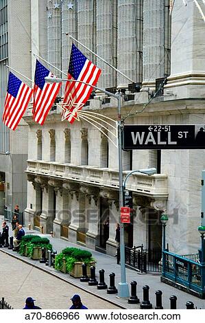 Stock Exchange building, Wall Street, financial district. Manhattan, New York City. USA View Large Photo Image Stock Photograph - Stock Exchange building, Wall Street, financial district. Manhattan, New York City. USA. Fotosearch