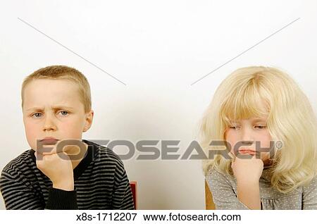Stock Photo - Stock Photo of two children thinking. Fotosearch