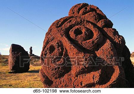 Stone carvings, Ahu Tahai. Eastern Island, Chile View Large Photo Image Stock Photo - Stone carvings, Ahu Tahai. Eastern Island, Chile. Fotosearch