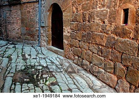 Picture - Stone street, Florejacs, Catalonia, Spain.. Fotosearch