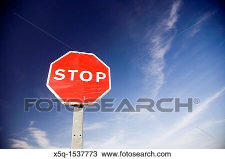 Stop sign in front of a deep blue sky, Spain View Large Photo Image Stock Image - Stop sign in front of a deep blue sky, Spain. Fotosearch