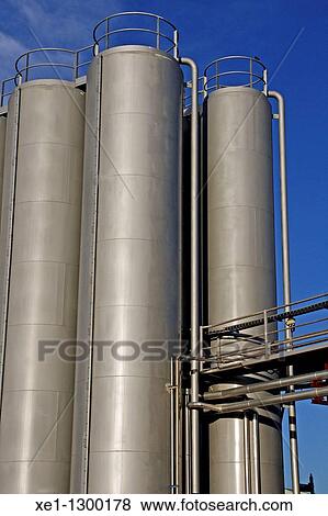 Storage tanks, industry, Gava, Barcelona province, Spain View Large Photo Image Stock Photo - Storage tanks, industry, Gava, Barcelona province, Spain. Fotosearch