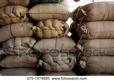 Store, India, Asia, sacks of rice View Large Photo Image Stock Photography - Store, India, Asia, sacks of rice. Fotosearch