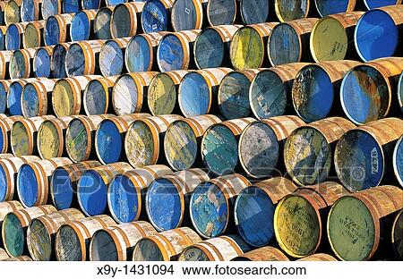 Picture - Stored whisky barrels in town of Dufftown, Scotlands whisky capital Strathspey, Speyside, Grampian region of Scotland. Fotosearch