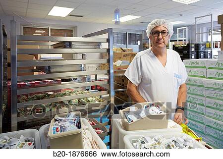 Stock Photograph - storekeeper, hospital food store, Kitchen, Hospital Donostia, San Sebastian, Gipuzkoa, Basque Country, Spain. Fotosearch
