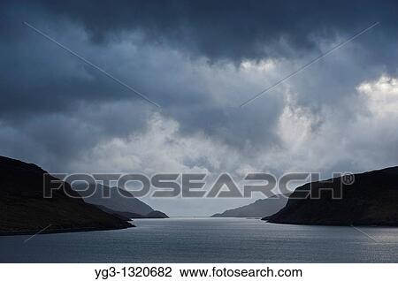 Stock Image - Stormy weather over Loch Seaforth, Isle of Lewis, Western Isles, Scotland. Fotosearch